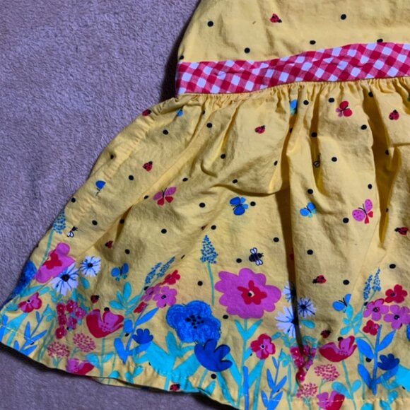 Vtg Nannette Baby Sz 18 Months Yellow Sundress Multiple Color Floral Flowers (D) - Picture 3 of 9